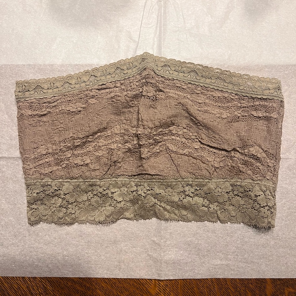 Free People Lace Bandeau in Taupe and Olive